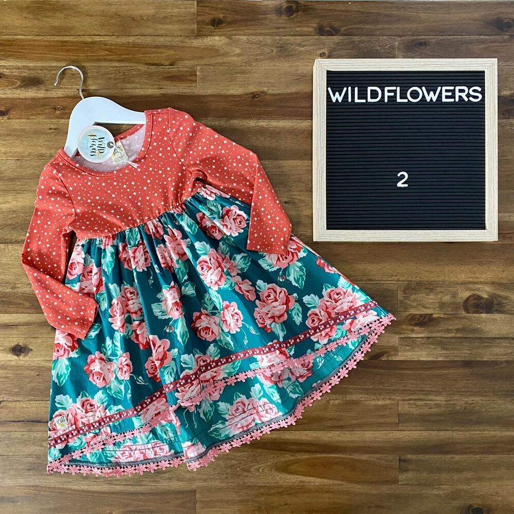 NWT Wildflowers Pocketful of Wonder Jubilee High-Low Ballet Dress Green Orange 2